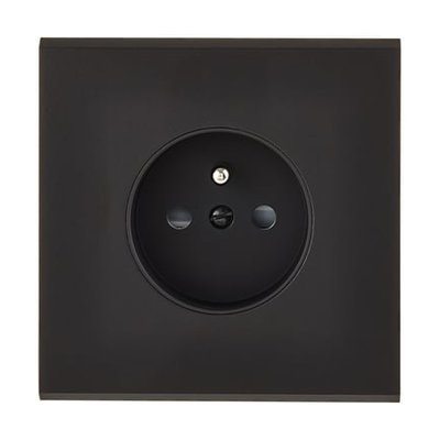 Prise De Courant Simple 2 Pôles + Terre Confidence Noir Mat MODELEC