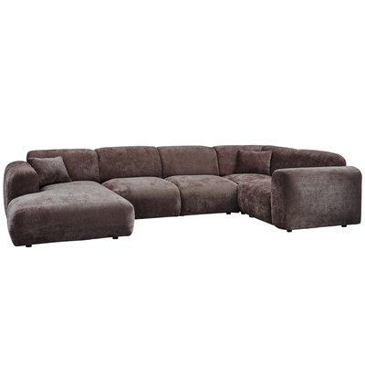 Canapé d'angle droite en tissu chenille CLOUD WOOOD
