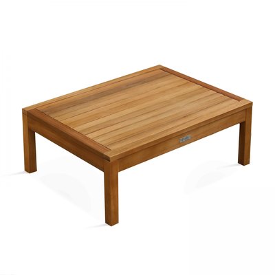 Table basse de jardin 80 x 60 cm en bois, MAUPITI OVIALA