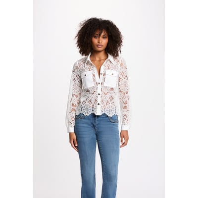 Chemise manches longues dentelle MORGAN
