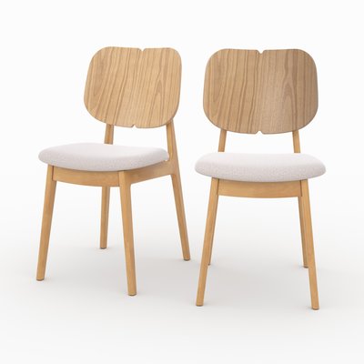 Lot de 2 chaises en bois et tissu - CLYDE RENDEZ-VOUS DÉCO