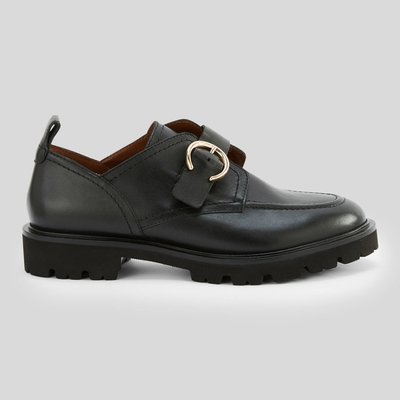 Derbies semelles crantées en cuir MONOPRIX