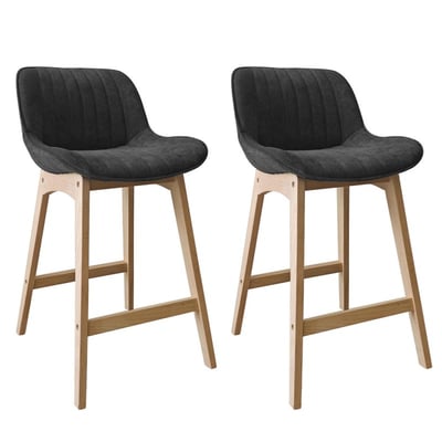 Lot de chaises de bar en chêne et tissu velours côtelé H65cm NORDEN MOB IN
