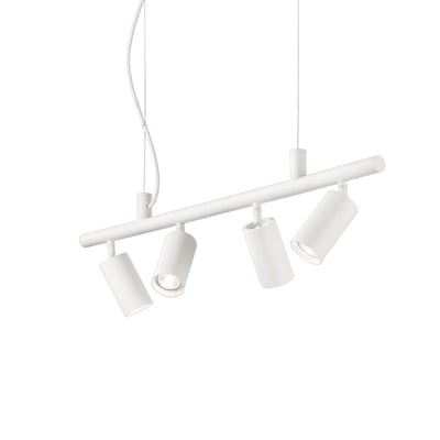 Suspension 4 spots cylindre métal blanc Dynamite MILLUMINE