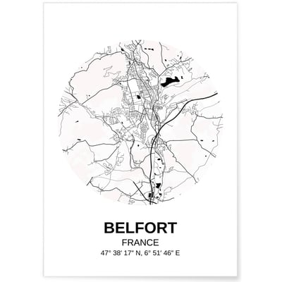 Affiche Carte Belfort L'AFFICHERIE