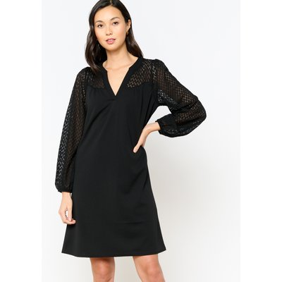 Robe droite avec manches en dentelle LOLALIZA