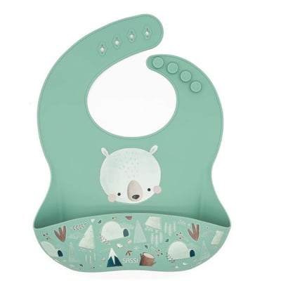 Bavoir récupérateur en silicone ANIMAUX SASSI