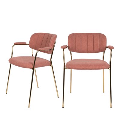 Lot de 2 chaises avec accoudoirs et pieds dorés- JOLIEN DRAWER