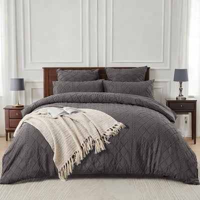 Parure housse de couette tufté microfibre, CHAGA C DESIGN HOME TEXTILE