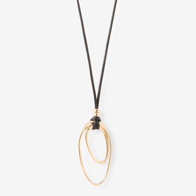 Sautoir cordon à pendentif anneaux BALABOOSTE