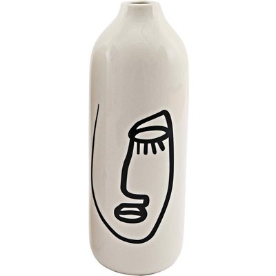 Vase en dolomite motif visage 22 x 8 cm Modèle 1 JARDINDECO