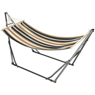 Hamac de jardin pliable avec support acier époxy et toile OUTSUNNY