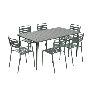 Table de jardin métal + 6 assises AMÉLIA SWEEEK