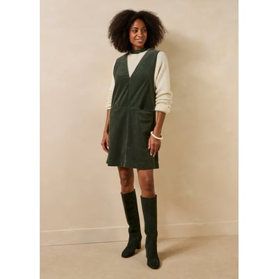 Robe courte chasuble sans manches col V en velours LA FEE MARABOUTEE