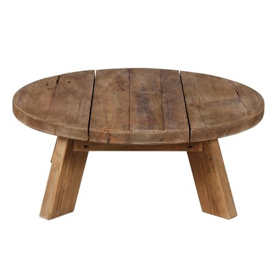 Table basse ronde en pin recyclé 90 cm Nebraska ZAGO