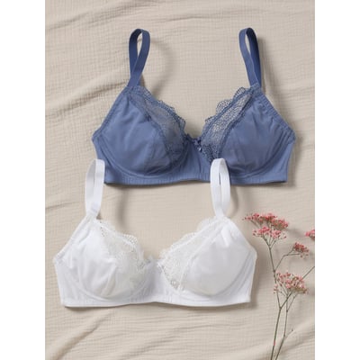 Lot de 2 soutiens-gorge grossesse coton biologique et dentelle VERTBAUDET