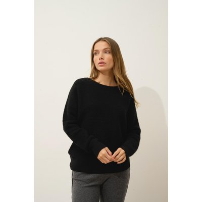 Pull Col Rond 4 Fils Noir Louna JUST CASHMERE