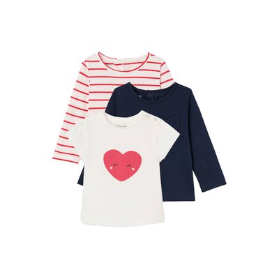 Lot de 3 t-shirts Basics manches longues VERTBAUDET
