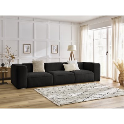 Canapé droit fixe 3 places en tissu texturé, ZEPHYR BOBOCHIC