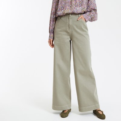 Loose Fit Trousers with High Waist and Wide Leg LA REDOUTE COLLECTIONS