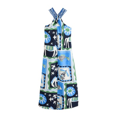 Robe mi-longue dos nu à encolure torsadée NEXT