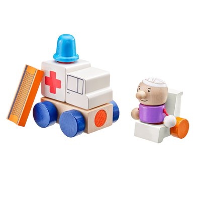 Ambulance en bois, 7 pcs SELECTA