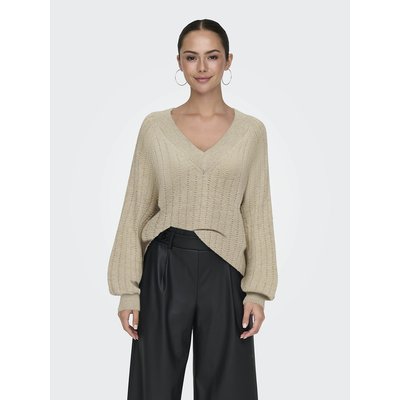 Openwork Knit Jumper with V-Neck JDY