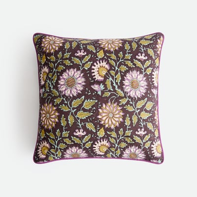 Housse de coussin, en coton imprimé block-print, SHANDIRA LA REDOUTE INTERIEURS