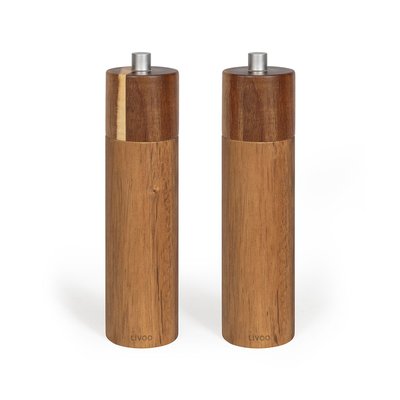 Set de 2 moulins sel et poivre manuels LIVOO