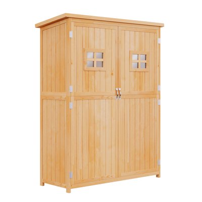 Abri jardin 128L x 50l x 164H cm bois massif sapin pré-huilé OUTSUNNY