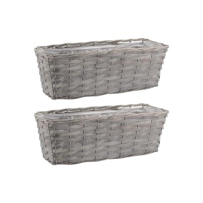 Jardinière en osier et bois 40 x 15 x 14 cm AUBRY GASPARD