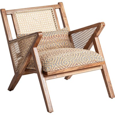 Fauteuil en bois, cannage, Hickori RECOLLECTION