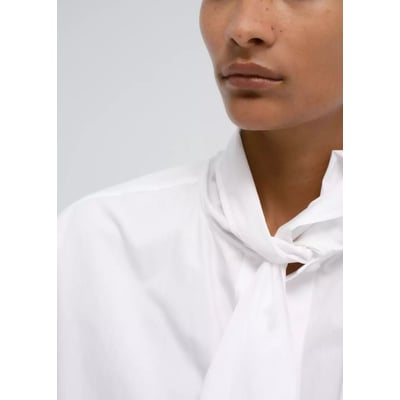 Blouse en coton avec nœud au col MANGO