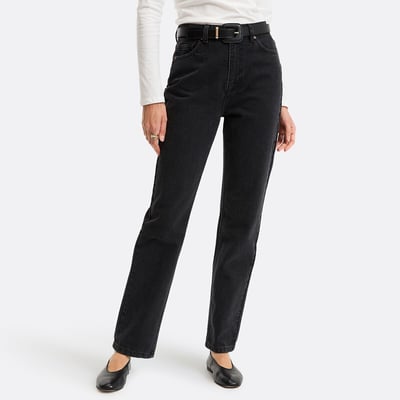 Regular Straight Jeans with High Waist LA REDOUTE COLLECTIONS