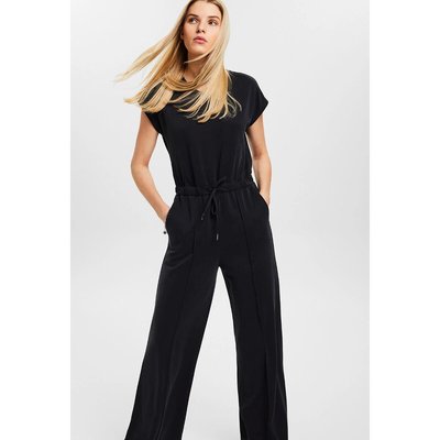 Short Sleeve Drawstring Jumpsuit with Elasticated Waist ESPRIT