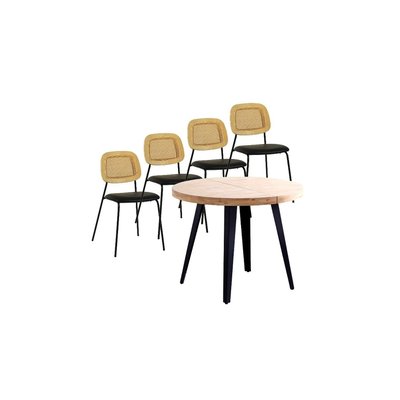 Ensemble repas en bois et 4 chaises Memphis - MATIKA MATHI DESIGN