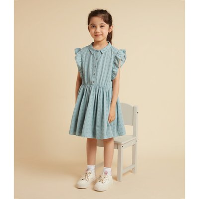 Jurk in Engels kant met volants PETIT BATEAU