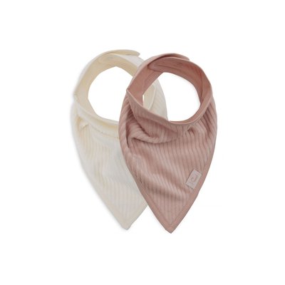 Lot de 2 bavoirs bandana Velvet Wild Rose & Ivoire JOLLEIN