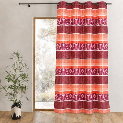 Rideau occultant jacquard à rayures horizontales colorées HOME MAISON