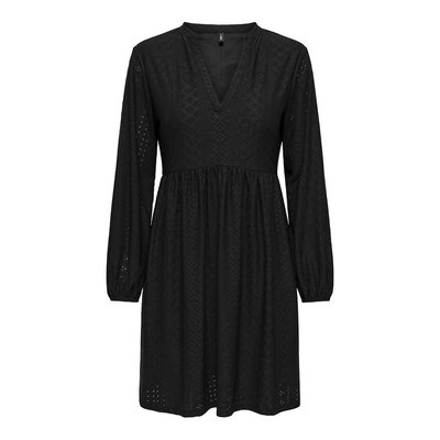 Vestido curto com bordado inglês ONLY