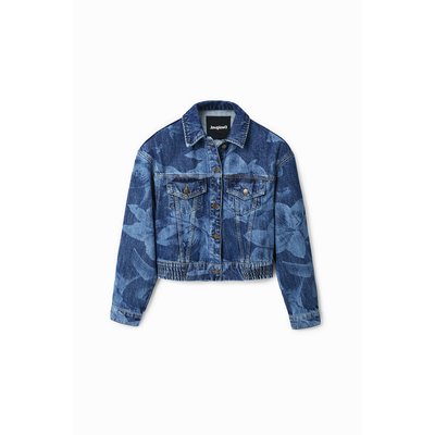 Veste en jean fleurs - BLUE - L DESIGUAL