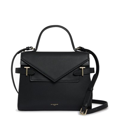 Sac à main double rabat moyen modèle Emilie en cuir signature T LE TANNEUR