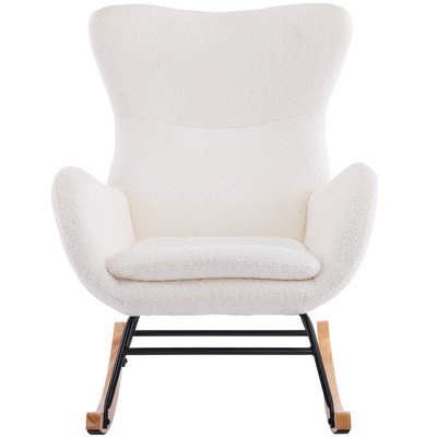 Rocking-chair en tissu bouclé - BEA HOMIFAB