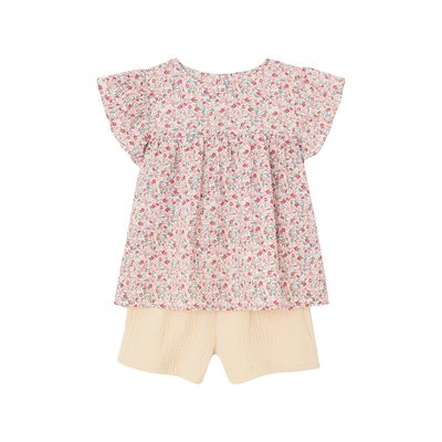 Ensemble blouse imprimée et short en gaze de coton VERTBAUDET