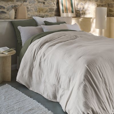 Housse de couette coton ZEPHIRE CARRE BLANC