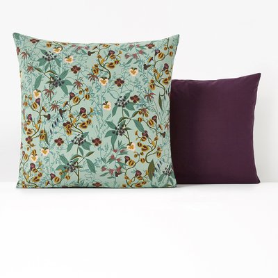 Béronise Floral 100% Washed Cotton Pillowcase LA REDOUTE INTERIEURS
