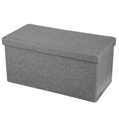 Banquette Coffre de Rangement Tissu Gris Foncé - 76x37.5x37.5cm WADIGA