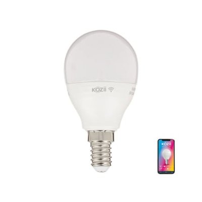 Ampoule Led Connectée Kozii, Éclairage Blancs + Couleurs, E14 P45 Opaque 6w Variation De Couleur Et Luminosité XANLITE