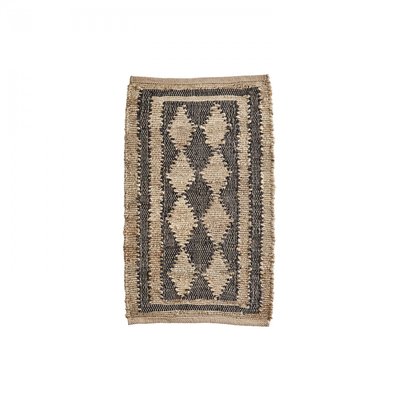 Tapis en jute et cuir MADAM STOLTZ