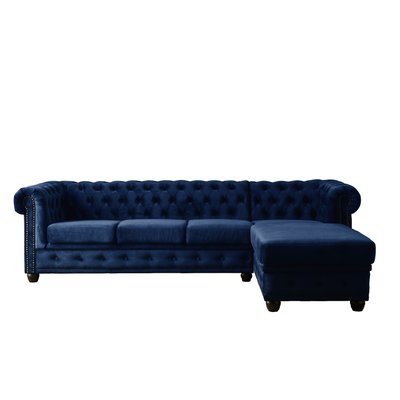 Canapé d'Angle droit en Velours 4 places - WILLIAM LISA DESIGN